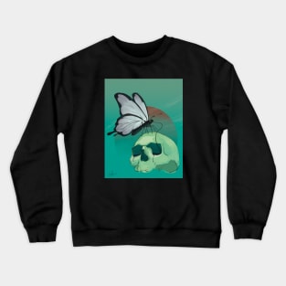 Cyberpunk Neon Death Butterfly And Skull Crewneck Sweatshirt